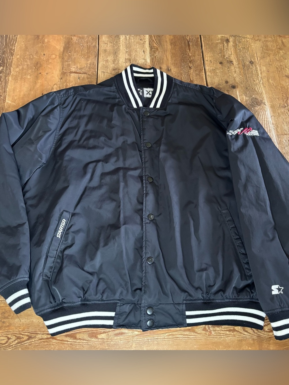 Vintage STARTER Joe Gibbs Racing  NASCAR Bomber Satin Jacket